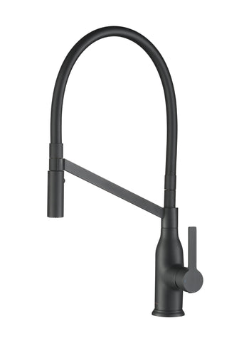 Vallant Kitchen Faucet w/ Spray Head Gooseneck Single Lever Mixer in Matte Black